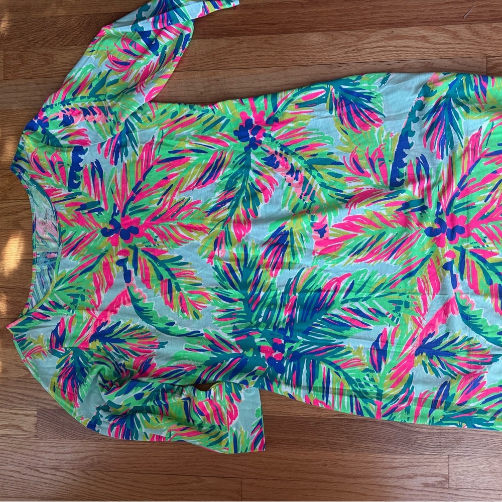 Lilly Pulitzer Multicolor Tropical Print Shift Dress - Neon Green, Pink & Blue